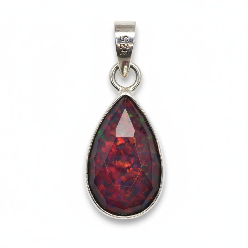 Natural Opal Pendant 15 ct Monarch 925 Sterling Silver Pear Cut Gems October Birthday Birthstone