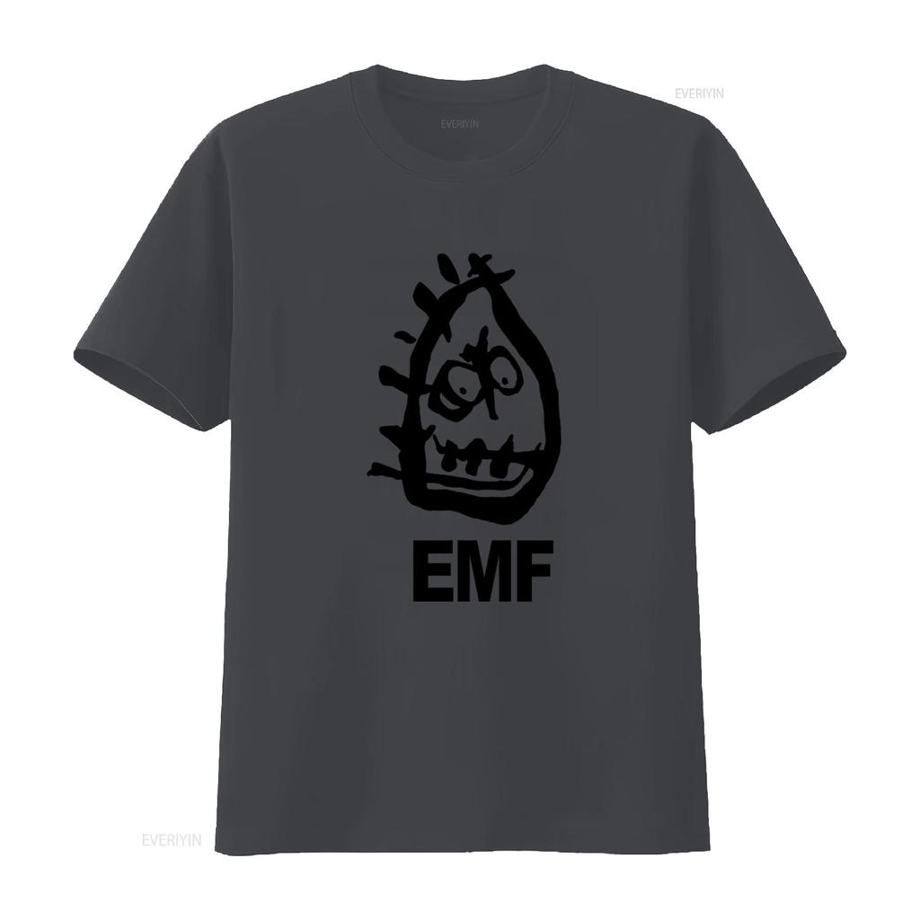 Rare EMF Alternative Rock Band Concert Tour Print T Shirt Vintage Washed Unisex Comfortable Streetwear Versatile