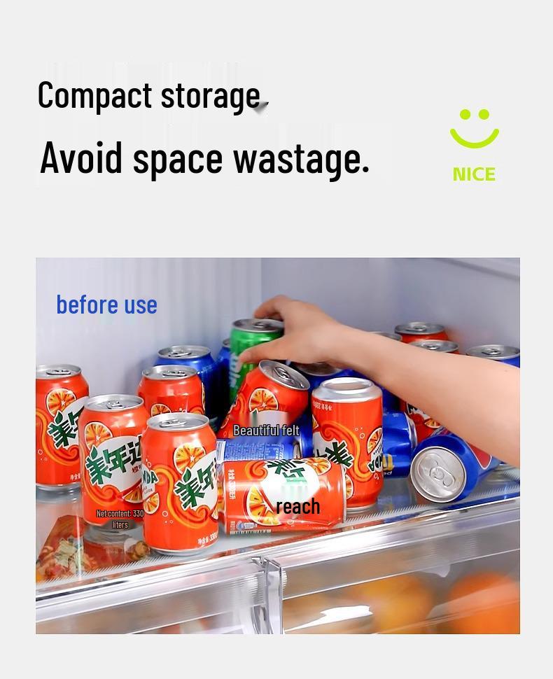 Dubbelskikts kylskåpsdryckesförvaringsorganisatör för öl- och colaburkar
