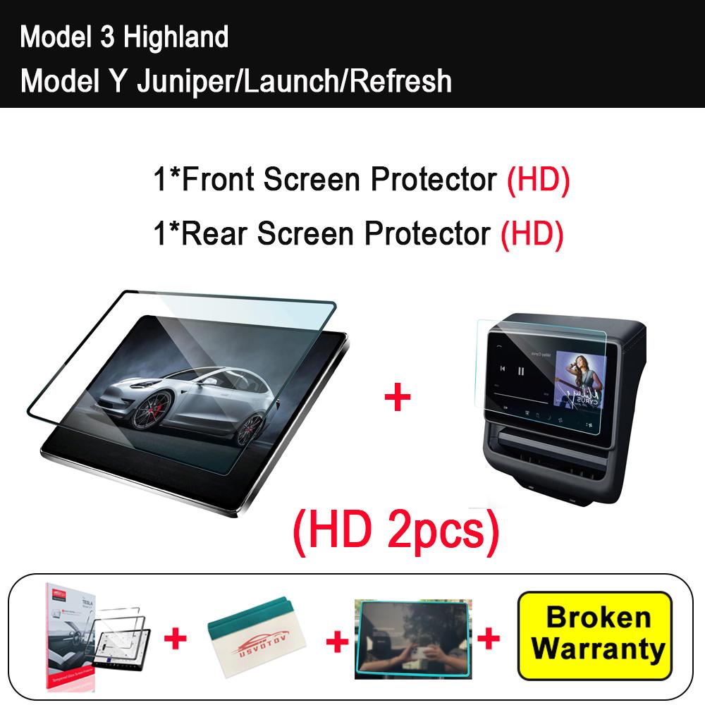 HD Matte Tempered Glass Screen Protector For Tesla New Model Y Juniper Launch 2025 Model 3 Highland Accessories Display Film 9H