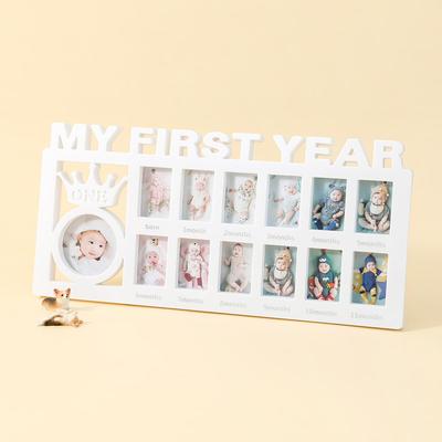 Baby's First Year By Months Milestone Photo Frame Newborn Baby Photography, Birthday Banner Family Souvenirs Kids Growing Gift
