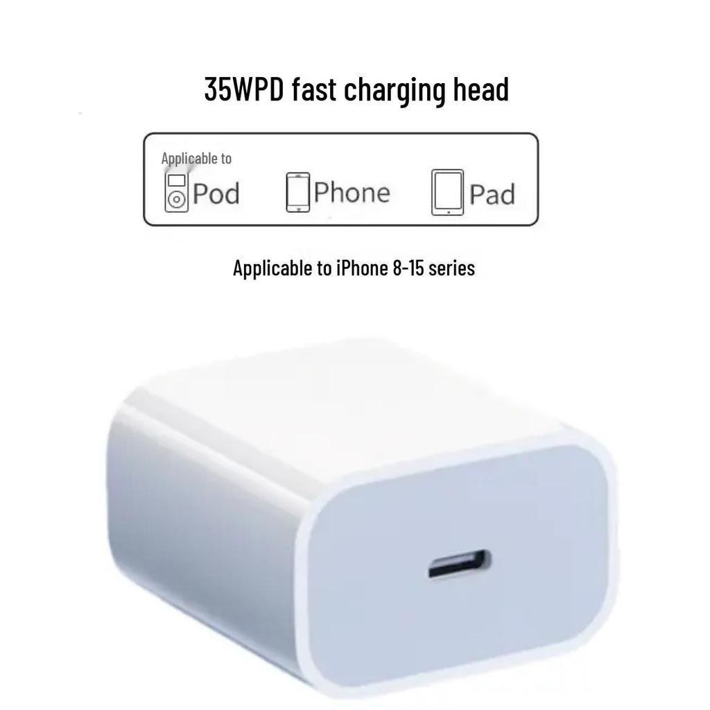 Apple 35W Fast Charger Set: 20W PD Charger & Cable for iPhone 8-14, 3C Certified