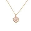 1 Piece Trendy Round Zircon Flower Pendant Necklaces for Women Gold Color Stainless Steel Necklace Jewelry Party Accessories