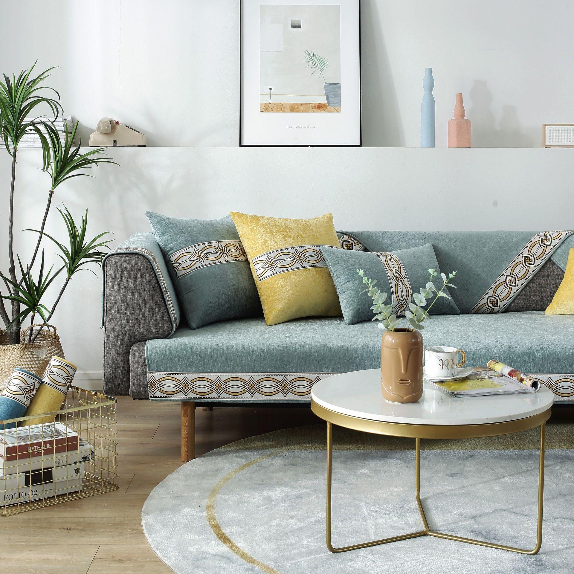 

Новые чехлы для диванов из синели в китайском стиле, всесезонные универсальные диванные подушки для гостиной, противоскользящие чехлы для диванов, декор для полотенец на спинку 70x70cm 1pcs