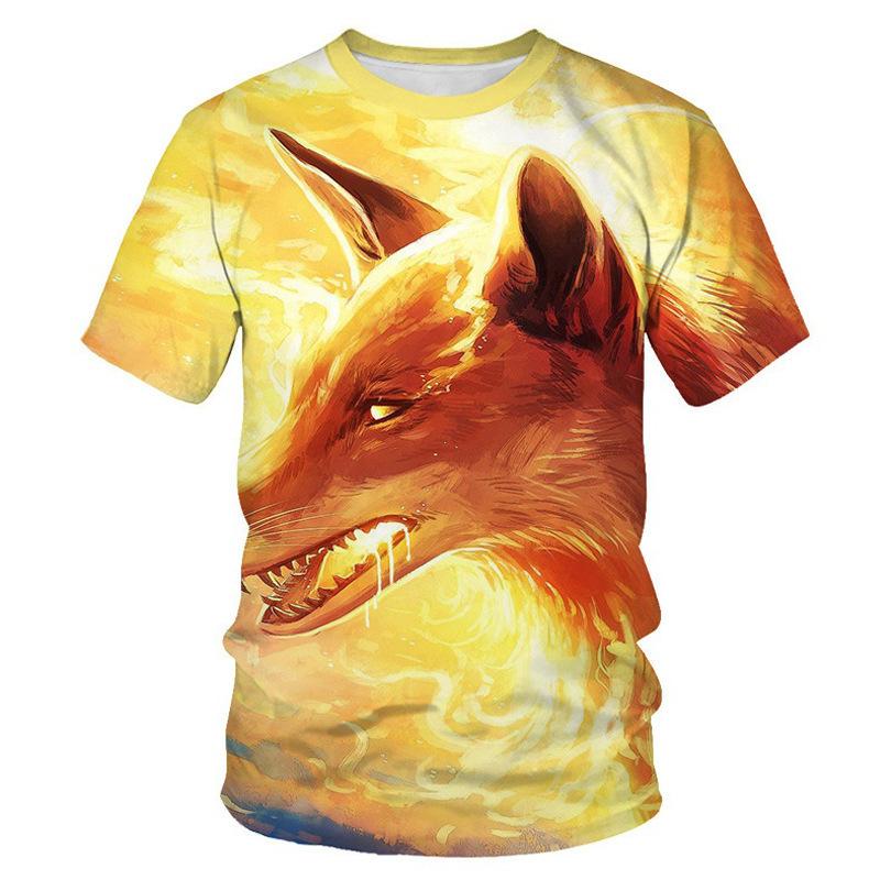 

Новая футболка с 3D-принтом для мужчин, футболка с коротким рукавом и принтом животного лисы 6XL