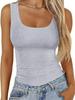 Women's Square Neck Ribbed Sleeveless Slim Fit Tank Top for 2024