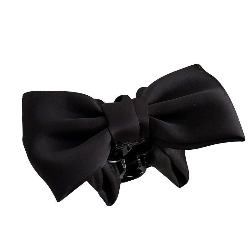 Koreanische Satin-Schleifen-Klammer: Elegantes Retro-Mode-Haaraccessoire für Damen