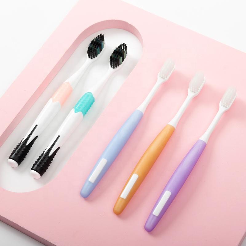 OEM Manufacture 5 Pack Soft Bristle Plastic Handle Charcoal Teeth Whitening Toothbrush for Home Use