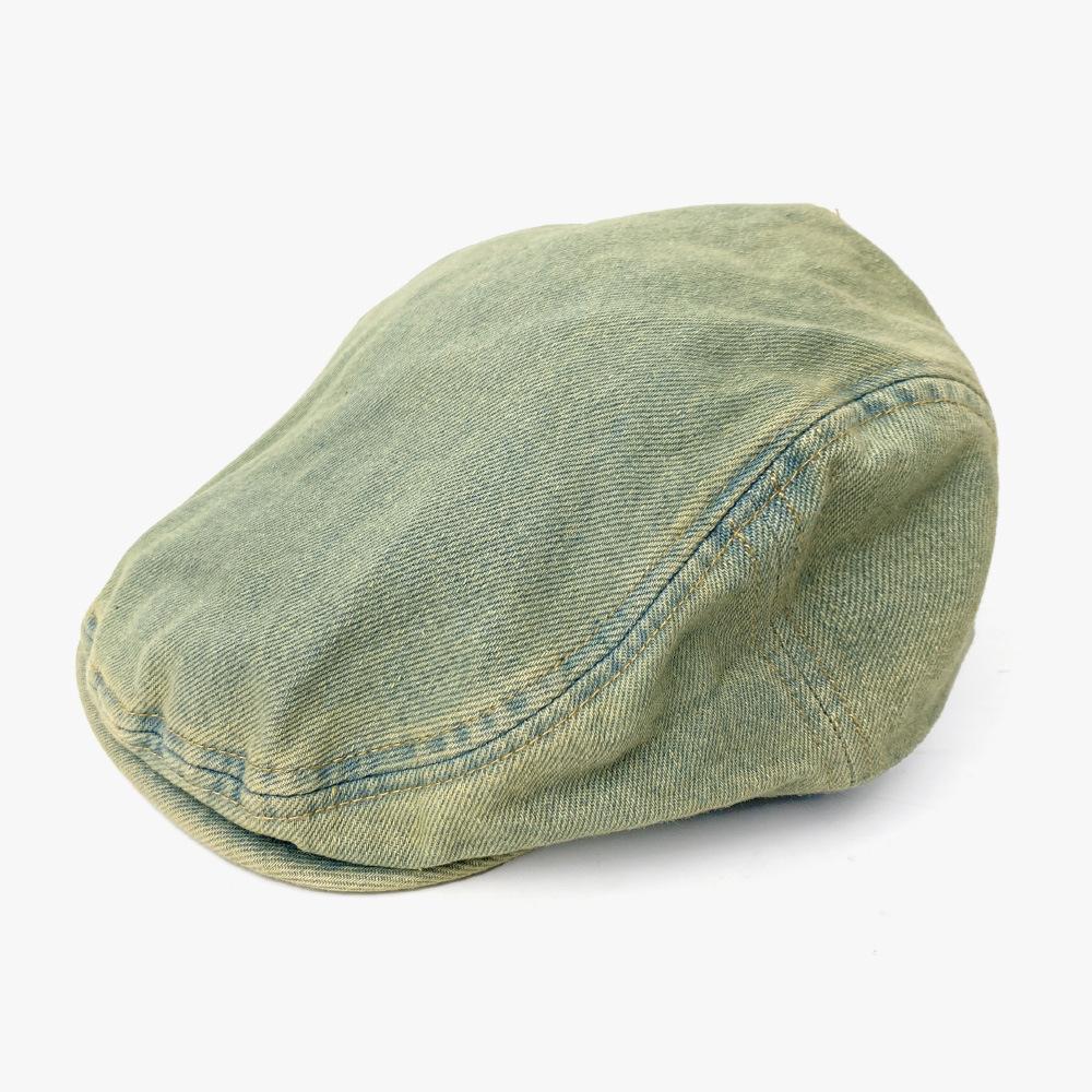Denim Beret Women's Autumn and Winter New Big Head Circumference Can Be Worn In Reverse with Internet Celebrity Fashionable Simple Hat