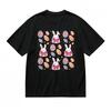 Men's Fashion Classic T-Shirt Colorful Rabbit Bow Tie Floral Pattern Tee
