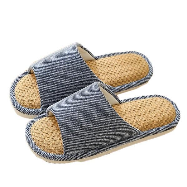 Slippers Room Shoes Women s Men s Linen Slippers Plain Simple Summer Indoor Breathable Casual Lightweight Large Size Quiet