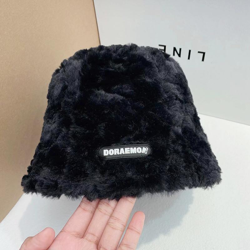 

Модная зимняя шляпа-ведро из шерсти ягненка для женщин в трех цветах чёрный