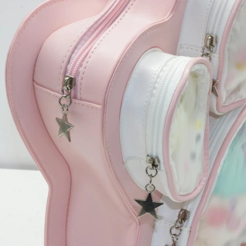 Y2K Cat Paw Print Multi-Pocket Korean Ulzzang Crossbody Backpack Large Capacity Sweet Cool Style Girls Fashion Shoulder Bag