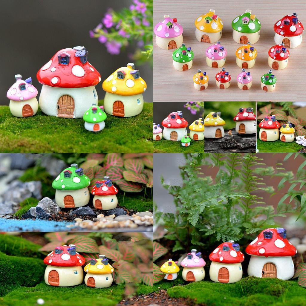 Mushroom Resin Diy House Castle Garden Craft Decor Miniature Micro Art Landscape