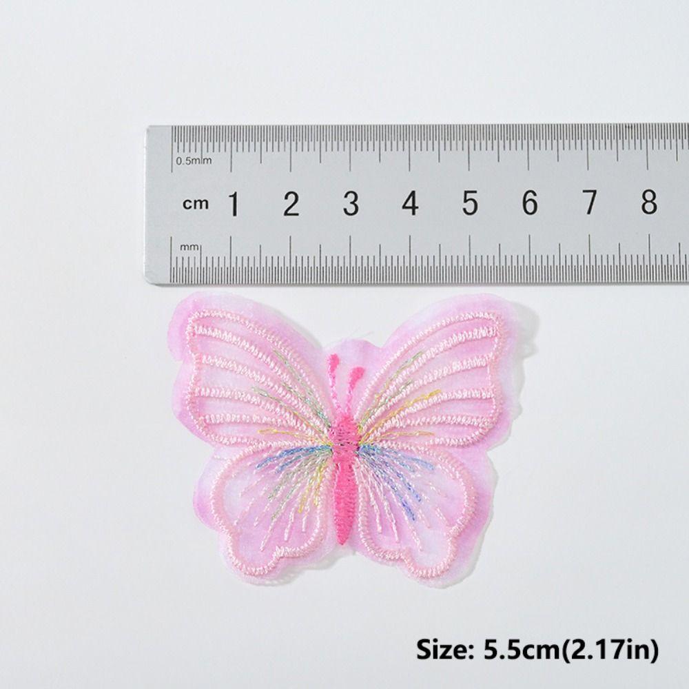 100PCS Colorful Lace Butterfly Patch Embroidered Fabric Appliques  Sewing Craft Decoration