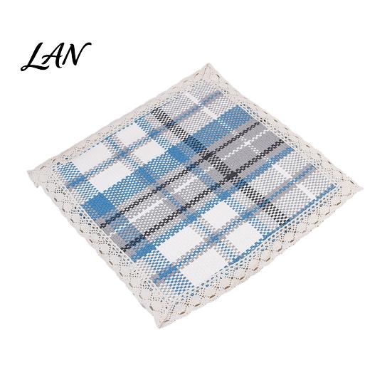 Durable Kitchen Chair Pad Cotton Linen with Ties, Square Summer Seat Lace Breathable Office Mat Trim, 15.75" X Washable for Dining Solid Wood