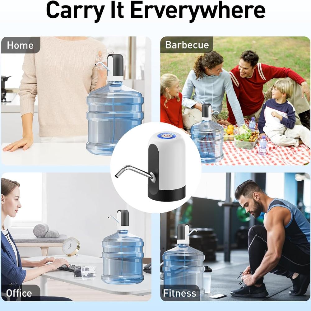 1pcs Water Dispenser, Portable Automatic Water Bottle Pump, USB Charging Electric Water Dispenser Pump, with Silicone Hose and Stainless Steel Nozzle