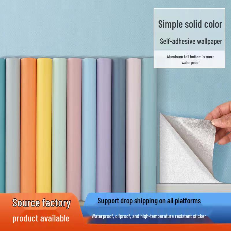 Morandi Solid Color Self-Adhesive Chinese Style Wall Stickers for Dorms and Bedrooms