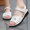 Women Fashion White Peep Toe High Quality Anti Skid Buckle Strap Flat Sandals Lady Classic Light Weight Shoes  Ab532