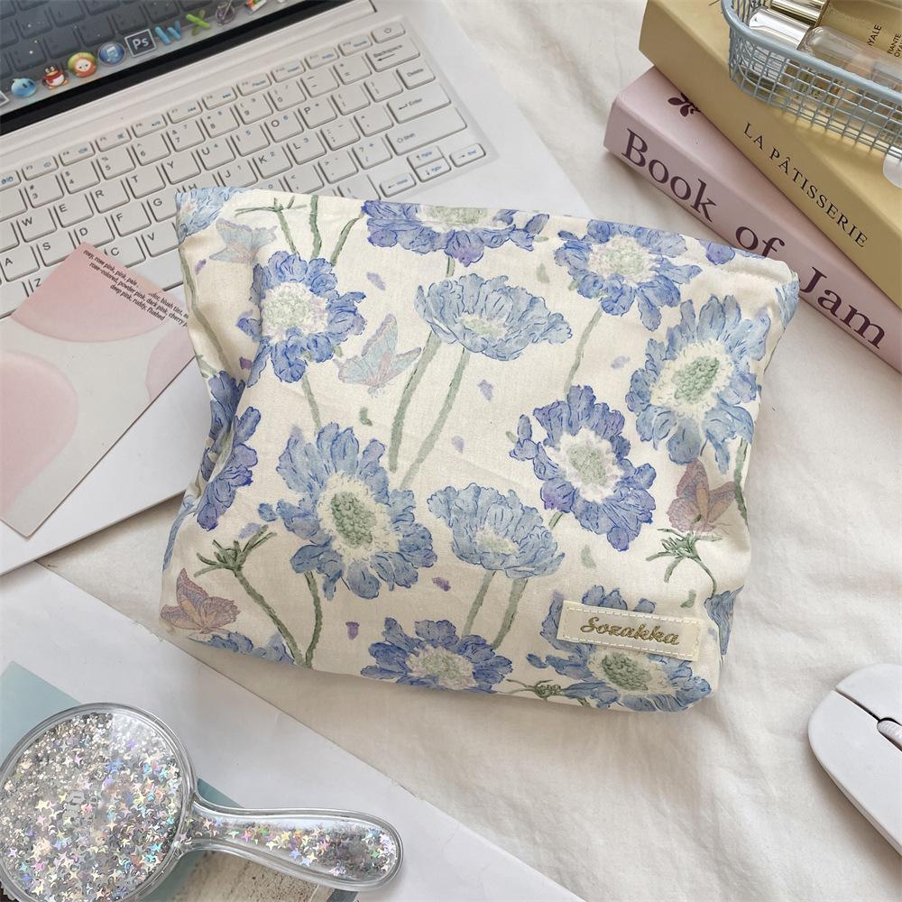 Floral Makeup Bags Women Cosmetic Bag Artistic Print Clutch Bag Travel Organizer Wash Bag Portable Makeup Pouch Key Phone Pouch