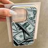 Money Pattern Electroplated Frame Clear Phone Case For iPhone 17 Pro Max 16 15 14 13 12 11 Pro 16 Plus 17 Air Shockproof Cover