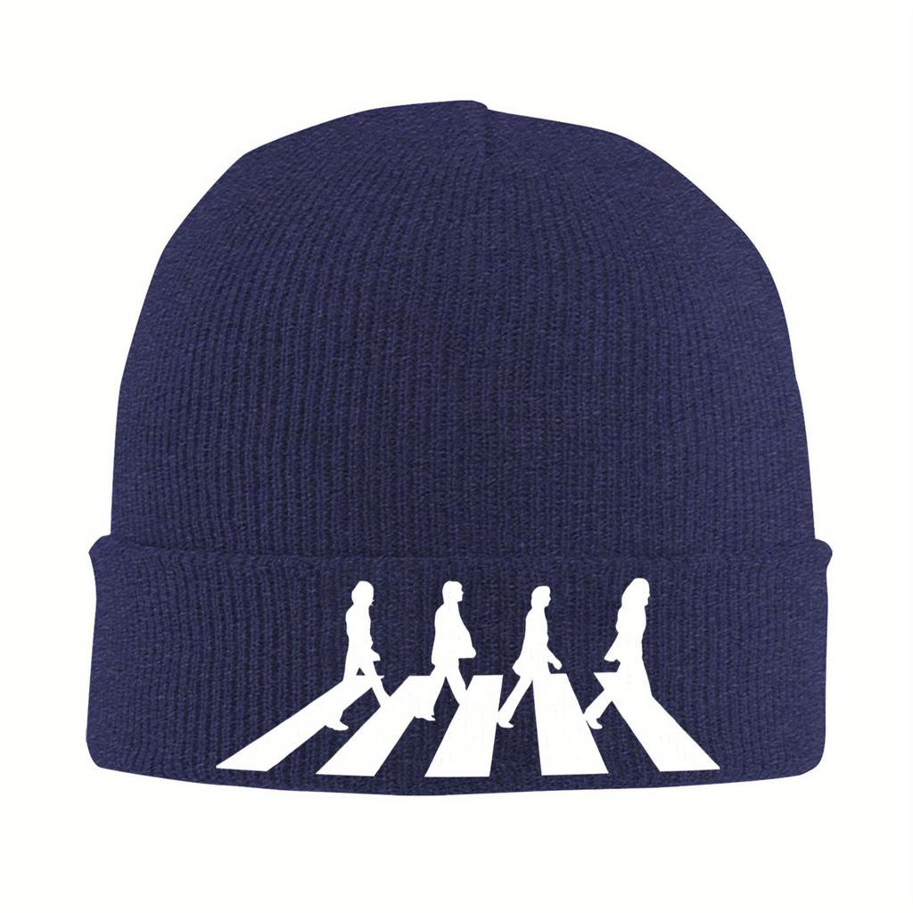 Minimalistic Abbey Road B-Beatles Merch Winter Warm Knit Beanie For Men Women Knitted Caps  Bonnet Knit Hat