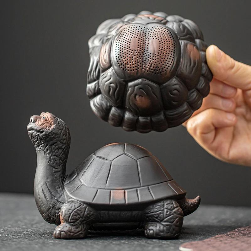 Purple Pottery Turtle Decoration Tea Pet  Tea Filter Tea Ceremony Accessories