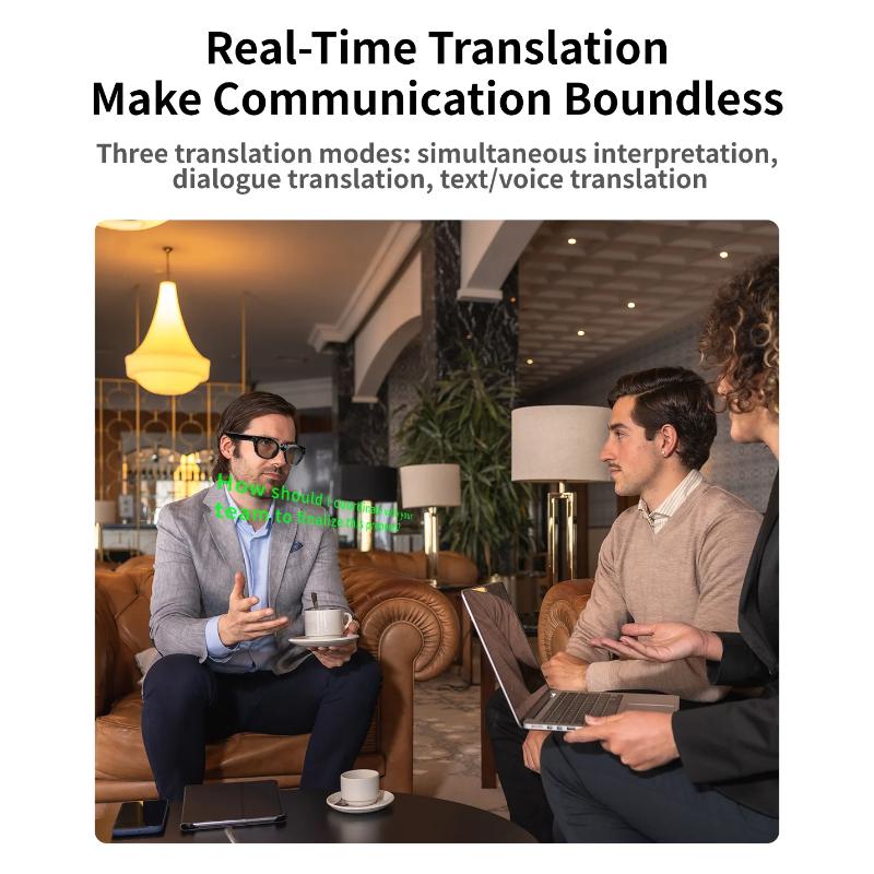 MT3 Smart Glasses 8MP HD Camera Video Recording AI Translation Voice Assistant TR90 Ultralight Bluetooth Call Music Smart Eyewear USB Charging Unisex