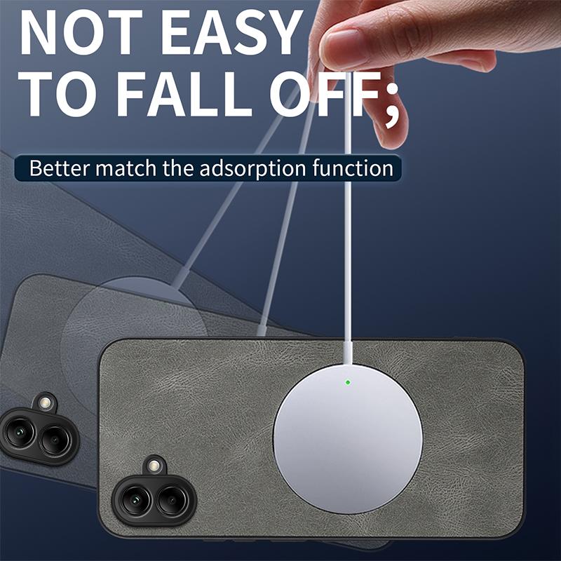 For Samsung A06 4G 5G Fashion Lightning Leather Silicone Case For Samsung Galaxy A06 Magnetic Wireless Charge Shockproof Cover