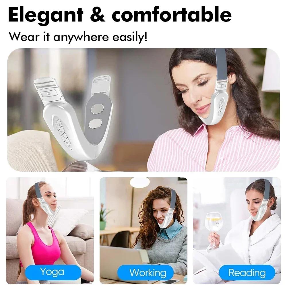 Facial V Lifting Vibration Massager Therapy Facial Lifting Device Double Chin V Face Shaped Cheek Lift Anti-Wrinkle Skin Care
