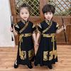 Boys' Summer Tang Suit: Short Sleeve Hanfu Long Shirt, Chinese Style Knight Robe for Kids