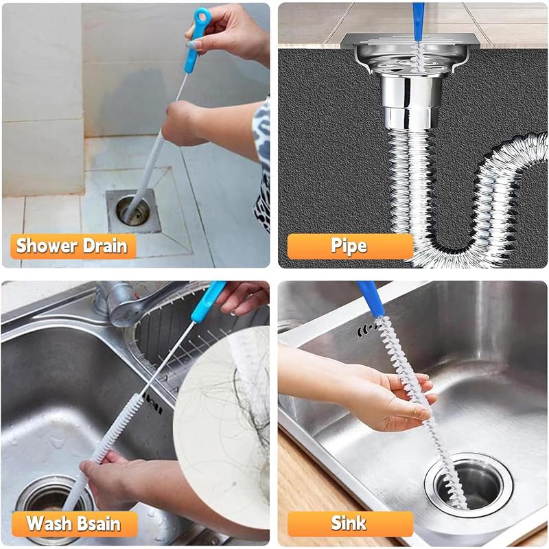 3ks Flexibilní čistič odtoku dřezu Odstraňovač ucpaných dlouhých vlasů Odstraňovač ucpaných čističů