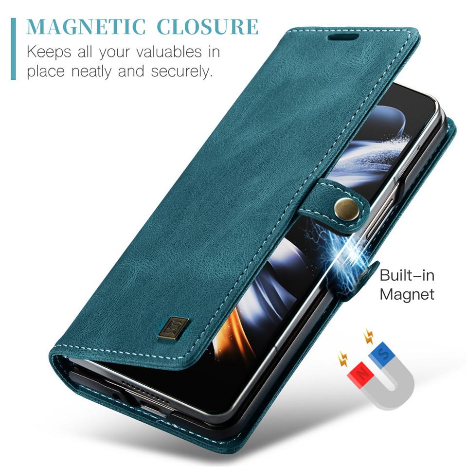 For Samsung Galaxy Z Fold 4 Case Wallet Magnetic Card Flip Cover For Galaxy Z Fold4 Case Luxury Leather Phone Cover Stand