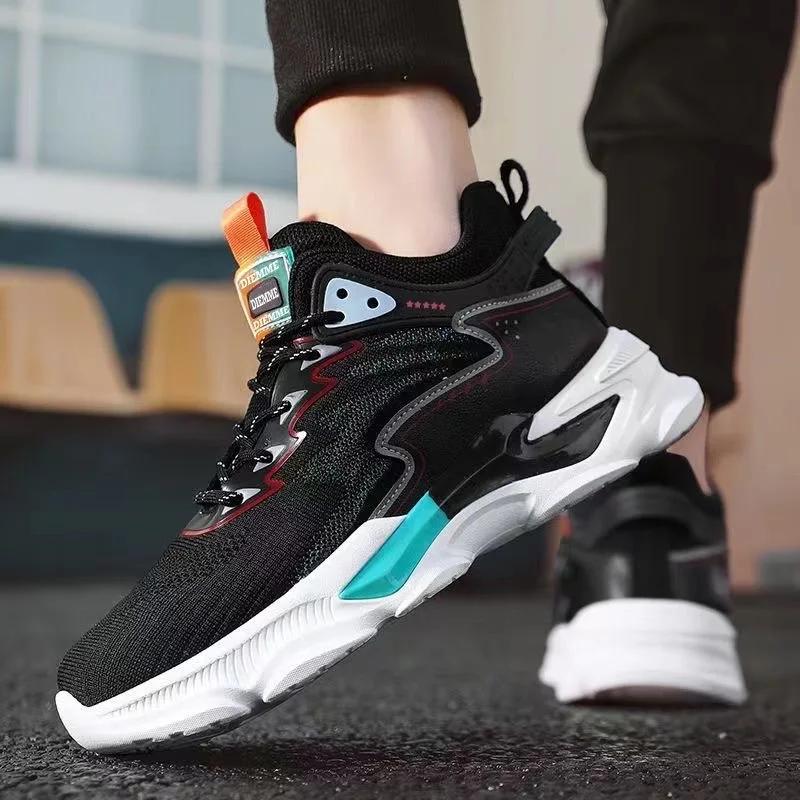Fashion Luxury Sports Leisure Mens Shoes Breathable Versatile Thick Bottom Sneaker Soft Bottom Non-slip Running Shoes Tenis Masculino
