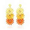 Bohemian Daisy Stud Earrings: Handmade Raffia Sunflower Style