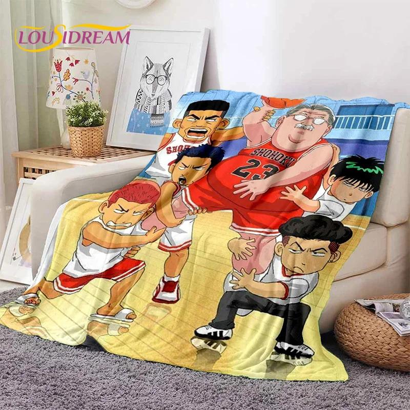 Cartoon Slam Dunk Basketball Anime Soft Flannel Blanket for Beds Bedroom Sofa Picnic,Throw Blanket for Outdoor Leisure Nap Gift
