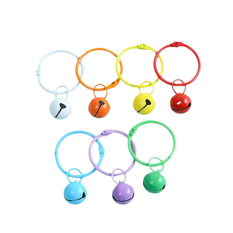 Colorful 14mm Alloy Card Ring Bell Keychain Pendant for DIY Accessories