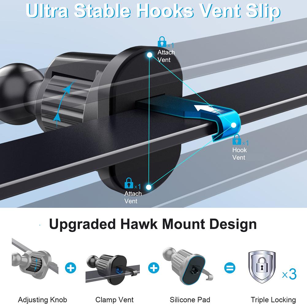 Car Phone Holder Air Vent Car Mount Universal Mobile Phone GPS Stand Air Vent Clip Hands Free Automobile Cradle Clip Stand