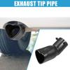 ABSOPRO Car Exhaust Curved Muffler Metal Carbon Fiber Black Pipe, Heart-Shaped Tailpipe, 2.48" OD, 2.64x2.36" Exit, 7.48" Long, Bolt-On Tip, Pattern,