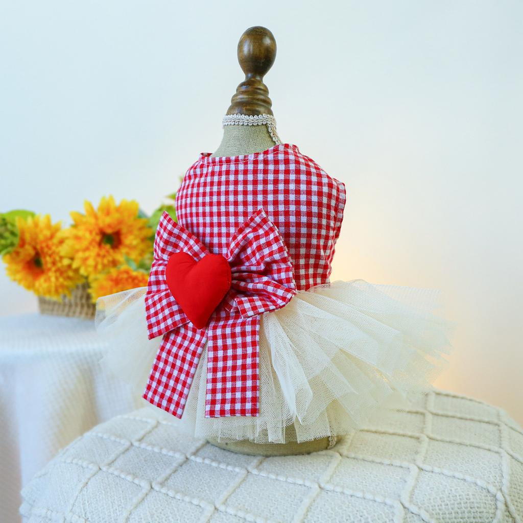 Brand New Pet Clothes Dog Cat Princess gauze skirt,Puppy heart-shaped fluffy skirt J114