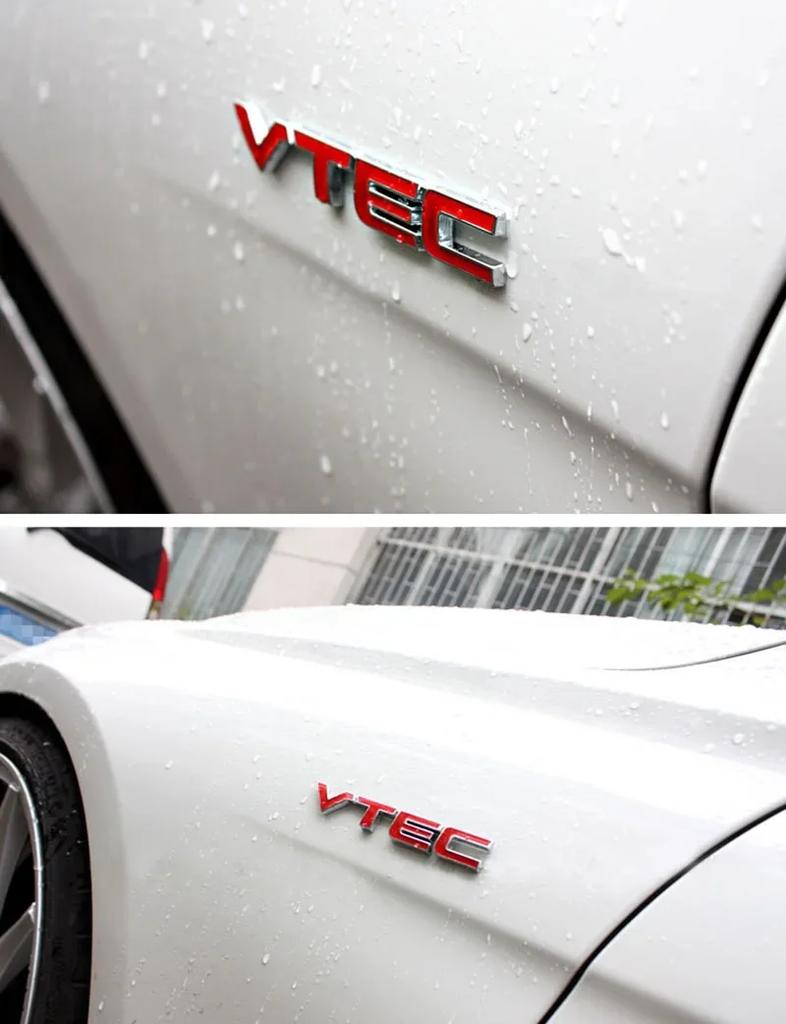 3D Metal VTEC Emblem Badge Sticker for SUV VTEC car Hood Fender trunk Rear Bonnet Nameplate Decal