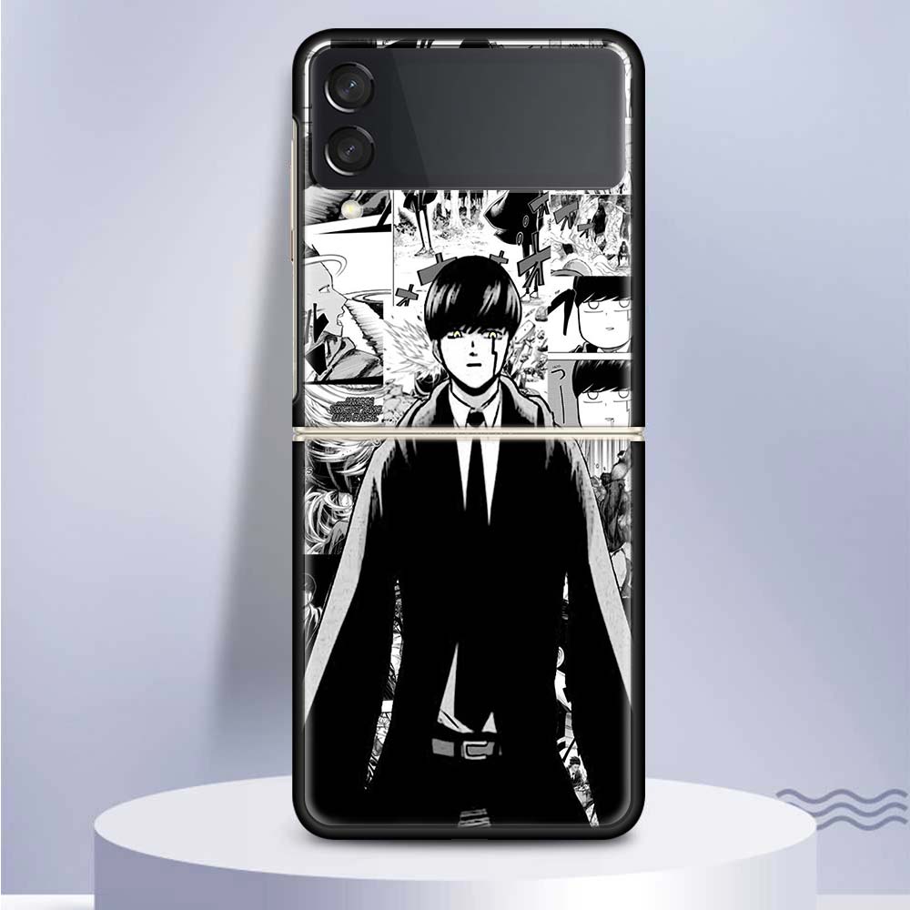 Mashle Magic And Muscles For Samsung Galaxy Z Flip 5 4 3 5G Phone Case Black Hard Cover ZFlip 5 4 3 Luxury Shockproof Bumper Coq