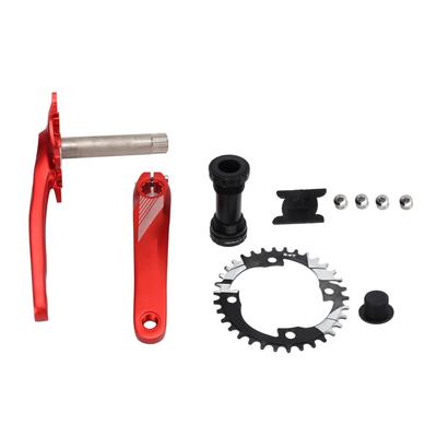 Bolany Mountainbike Crankstel Hol Geïntegreerd Fiets Crankarm Set 34T Kettingblad Retrofit Accessoires Rood
