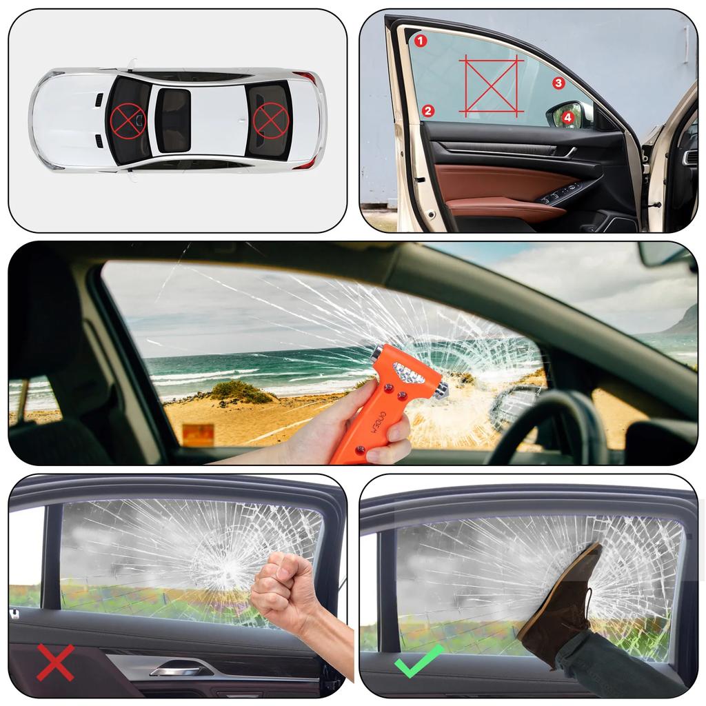 Car Safety Hammer Seatbelt Cutter Auto Emergency Escape Hammer Glass Breaker and Seat Belt Cutter Striking Escape Tool for Car