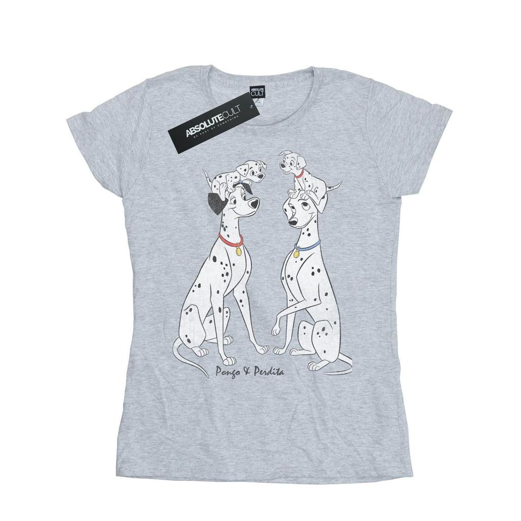 101 Dalmatians Womens/Ladies Pongo And Perdita Heather T-Shirt