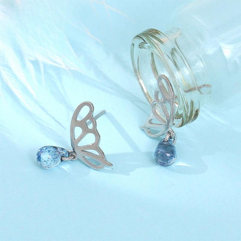 Butterfly Earrings for Women with Super Fairy Fresh Small Earrings Exquisite Short Earrings Creative Forest Earrings