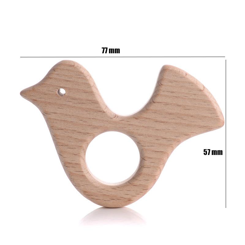 1Pcs Wooden Rodent Teethers Baby Cartoon Animals Rainbow Ice Cream Beech Teether Pendant For Baby Pacifier Chain Nurse Gifts Toy