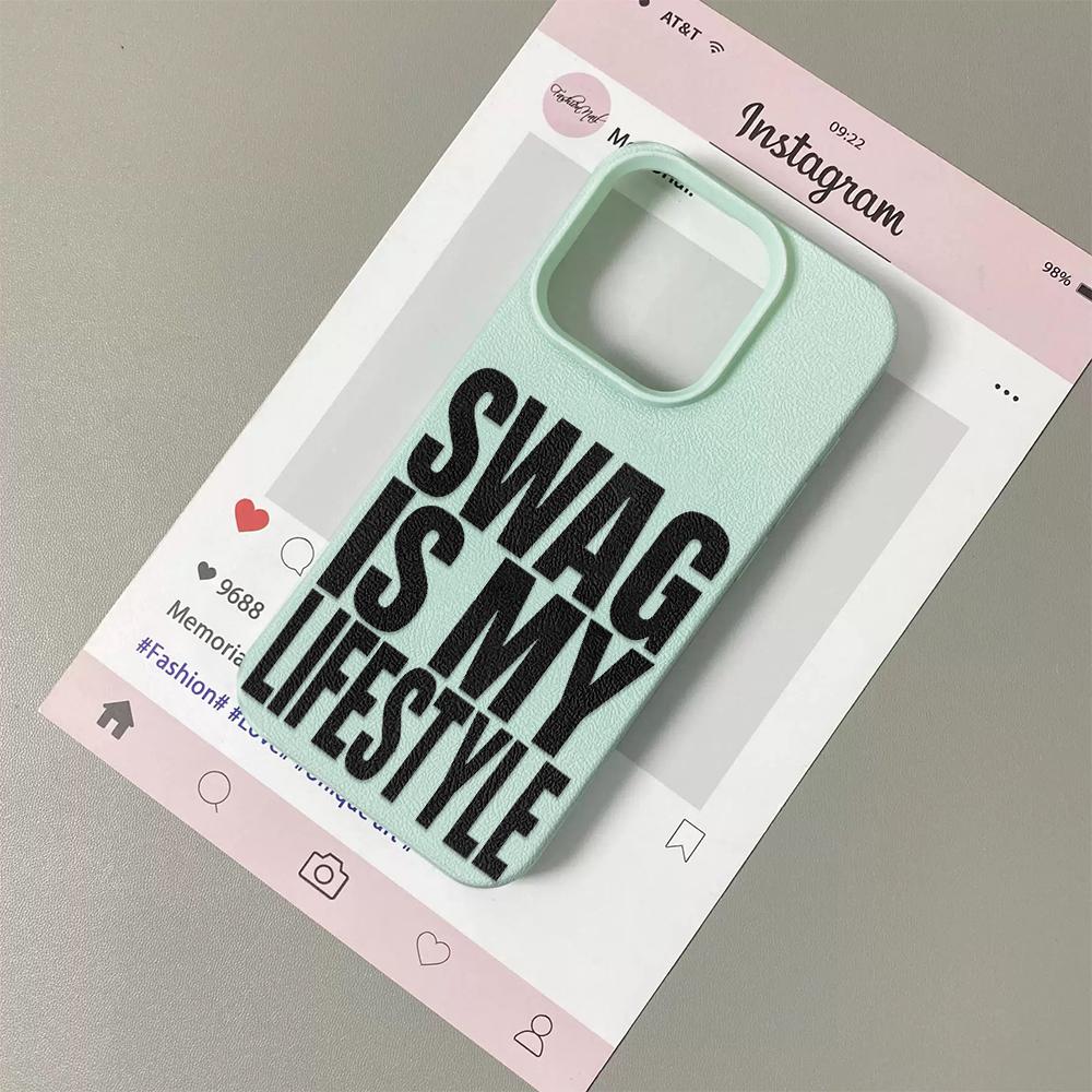 Swag Lifstyle Case For IPhone 17 16 15 14 13 12 11 Pro Max Silicone Leather Cover Iphone 13 15 16 17 Air Pro Max TPU Cover