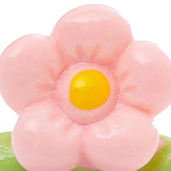 2Pcs Car Dashboard Decor Mini Resin Cute Sunflower and Tulip Miniature Flower Pot Figurines Tiny Flower Figures Car Interior Decorations