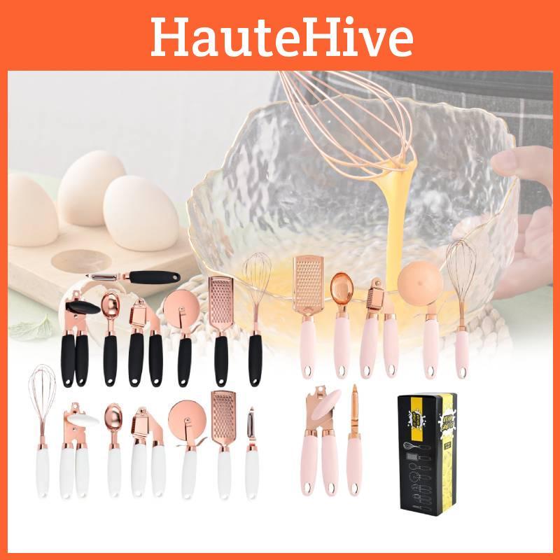 Contemporary Seven Piece Kitchen Gadget Set Made From High-quality Stainless Steel Perfect For Modern Kitchens And Culinary Enthusiasts